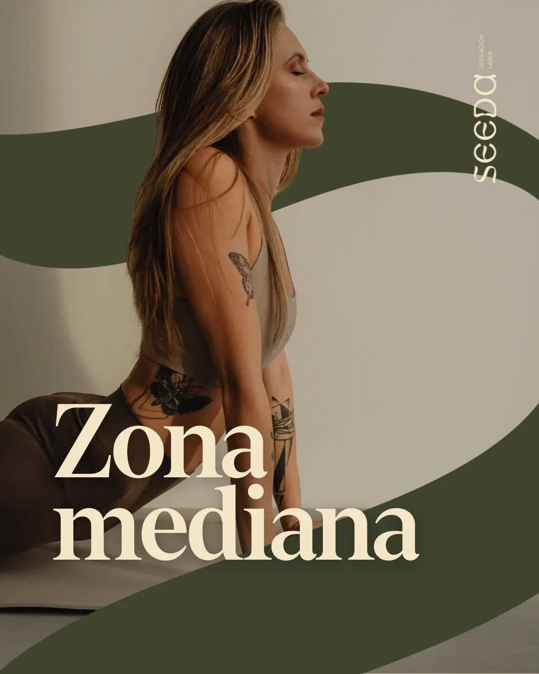 Zonas medianas de depilación láser